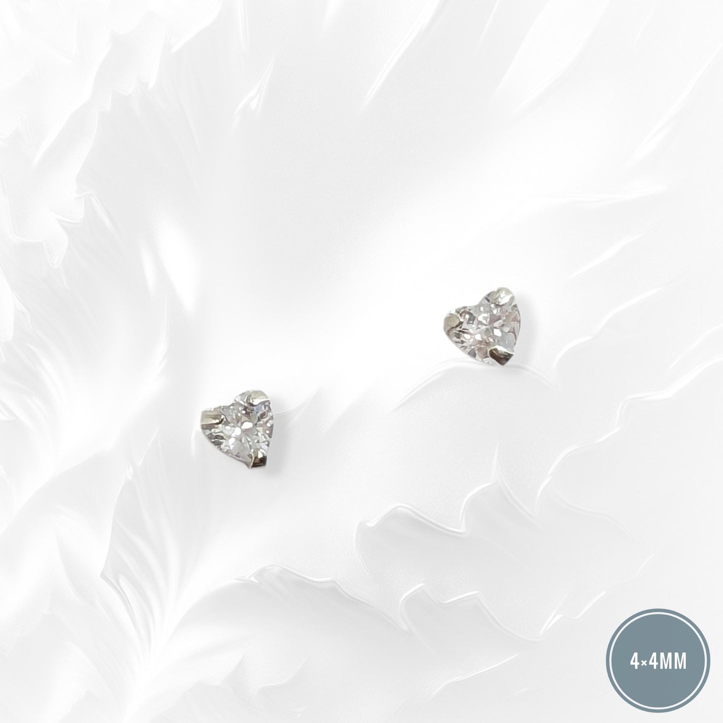 925 Sterling Silver Stud Earrings with Cubic Zirconia Crystals
