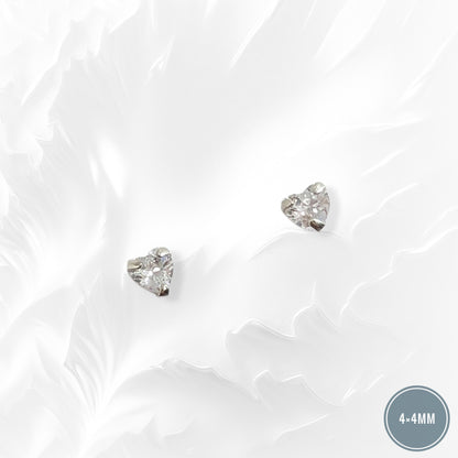 925 Sterling Silver Stud Earrings with Cubic Zirconia Crystals