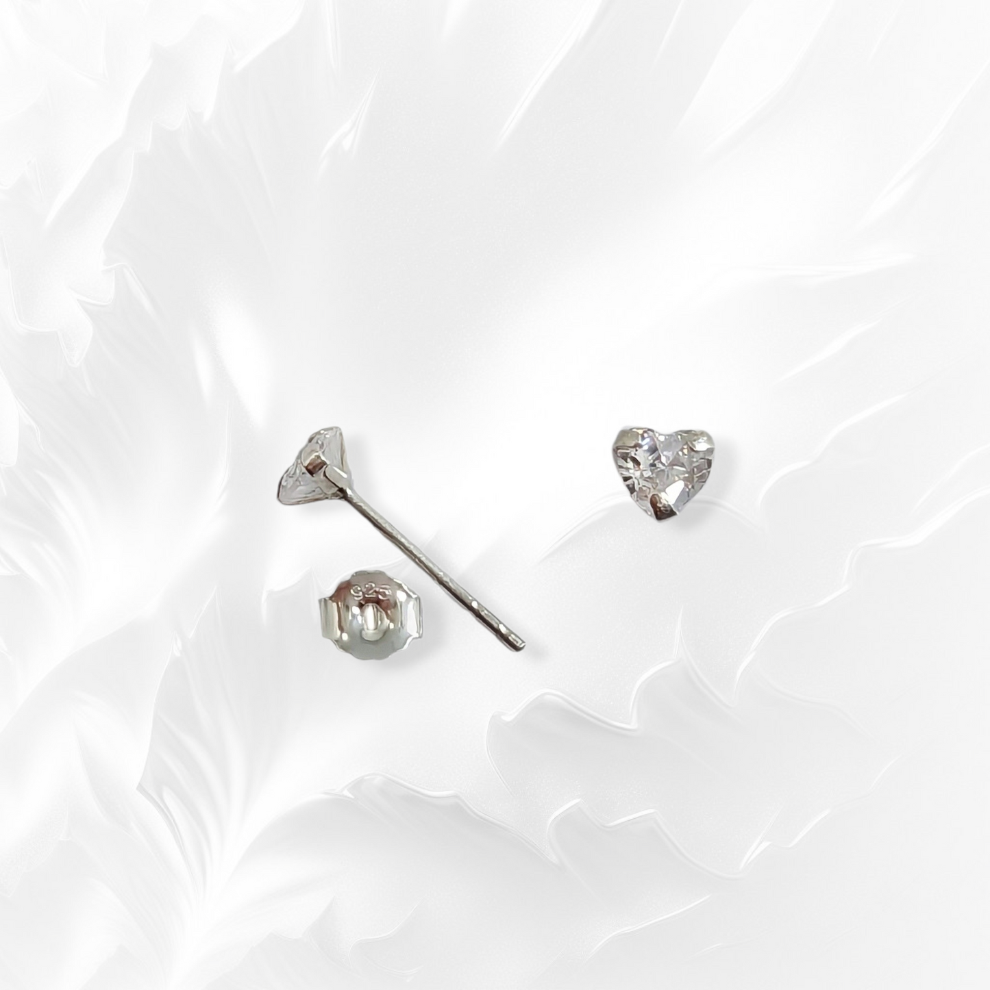 925 Sterling Silver Stud Earrings with Cubic Zirconia Crystals