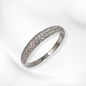 Genuine 925 Sterling Silver Women's Ring with Cubic Zirconia Crystals