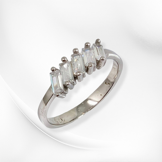 925 Sterling Silver Women's Ring with Cubic Zirconia Crystals