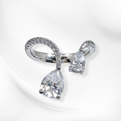 925 Sterling Silver Women's Ring with Cubic Zirconia Crystals