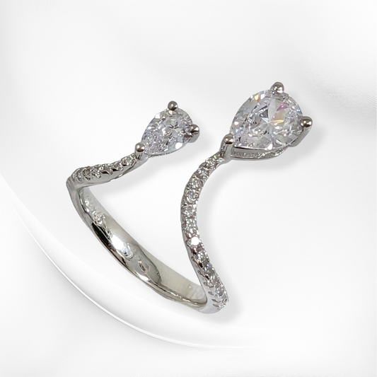 925 Sterling Silver Women's Ring with Cubic Zirconia Crystals