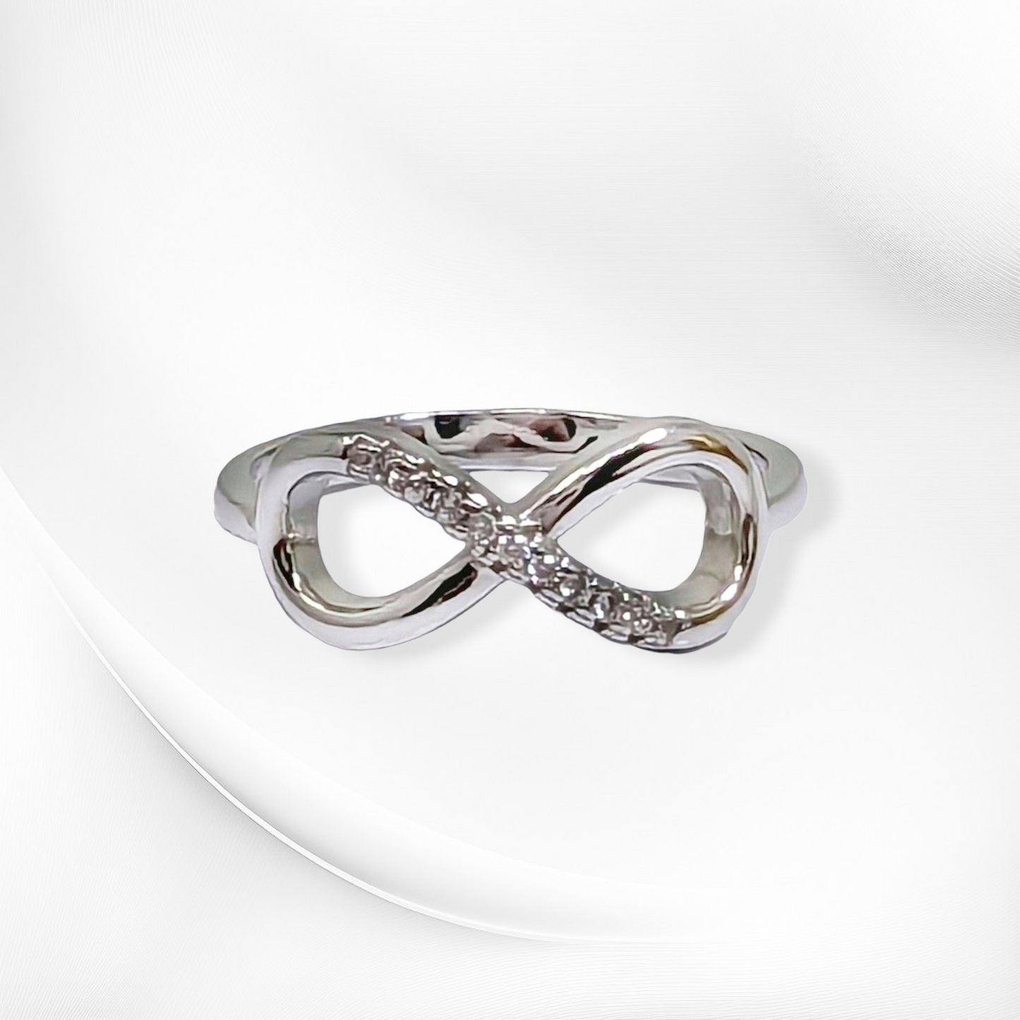 925 Sterling Silver Women's Ring with Cubic Zirconia Crystals *Infinity Silver Ring