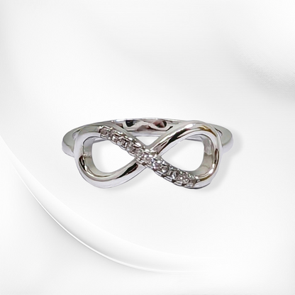 925 Sterling Silver Women's Ring with Cubic Zirconia Crystals *Infinity Silver Ring