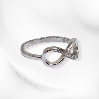 925 Sterling Silver Women's Ring with Cubic Zirconia Crystals *Infinity Silver Ring