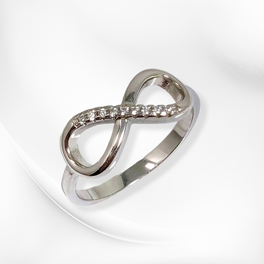 925 Sterling Silver Women's Ring with Cubic Zirconia Crystals *Infinity Silver Ring