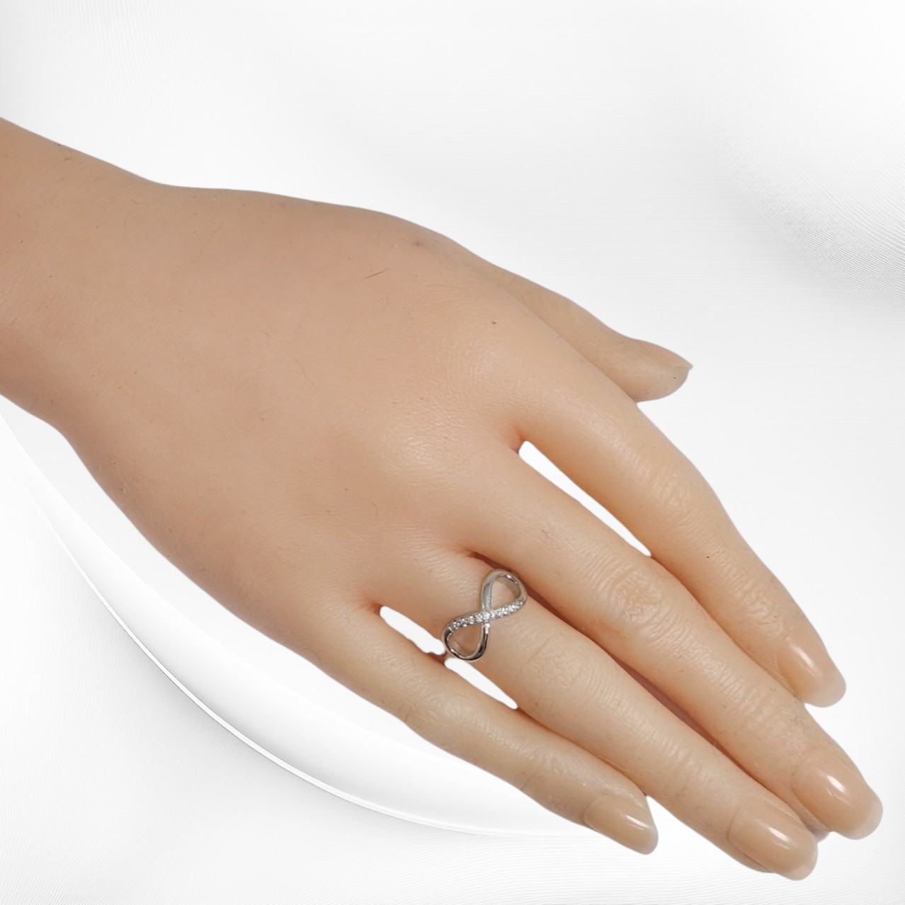 925 Sterling Silver Women's Ring with Cubic Zirconia Crystals *Infinity Silver Ring