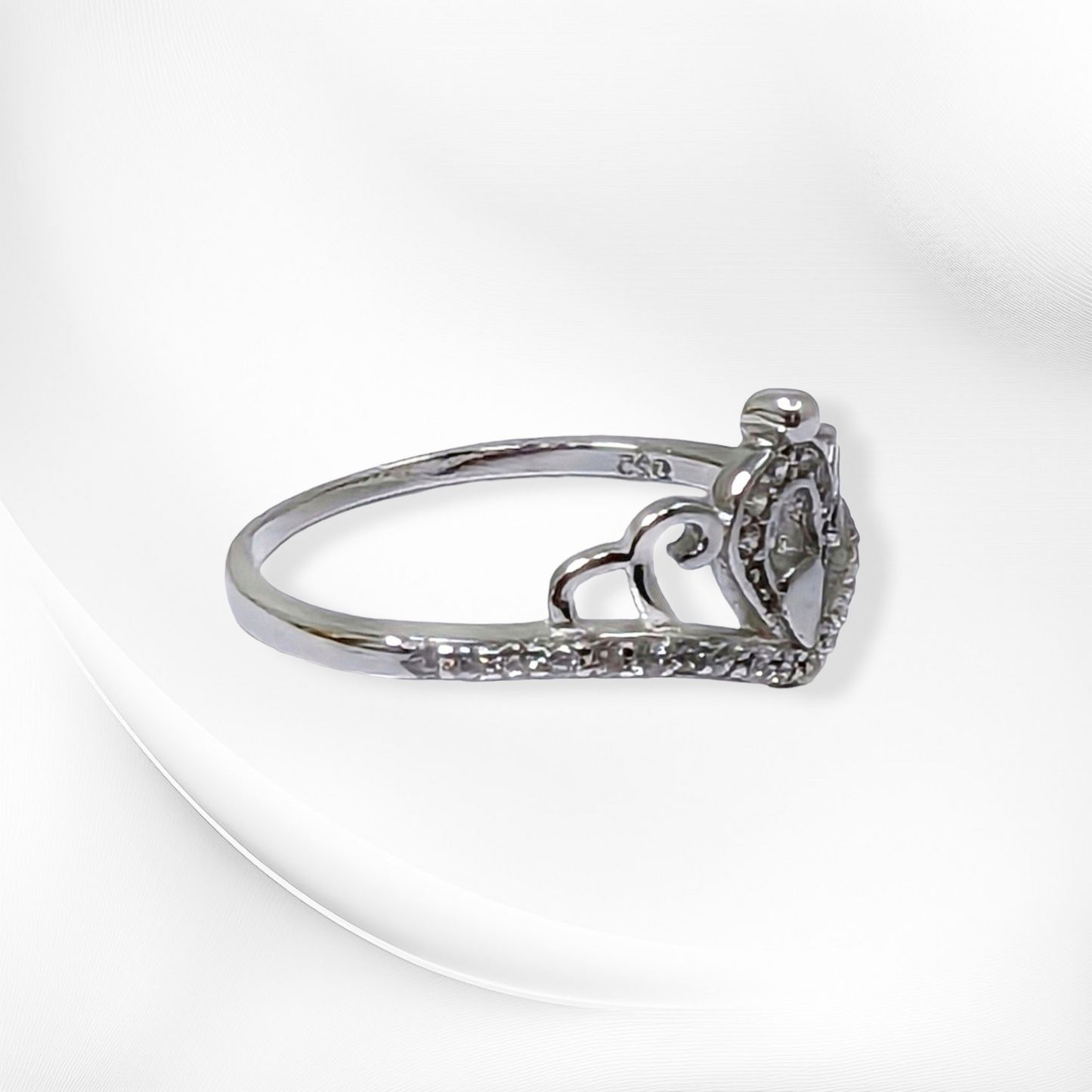 925 Sterling Silver Women's Ring with Cubic Zirconia Crystals *Crown Silver Ring