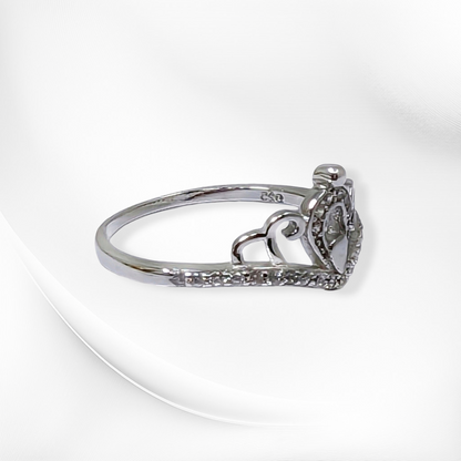 925 Sterling Silver Women's Ring with Cubic Zirconia Crystals *Crown Silver Ring