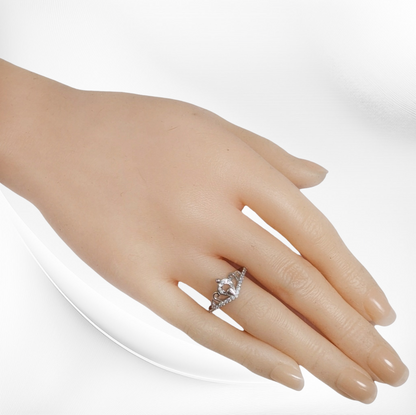 925 Sterling Silver Women's Ring with Cubic Zirconia Crystals *Crown Silver Ring