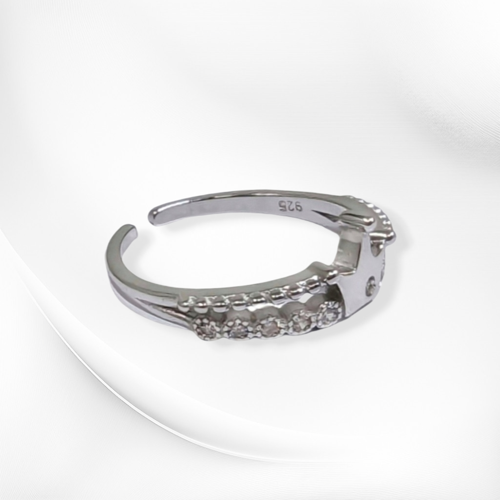 925 Sterling Silver Women's Ring with Cubic Zirconia Crystals *Crown Silver Ring