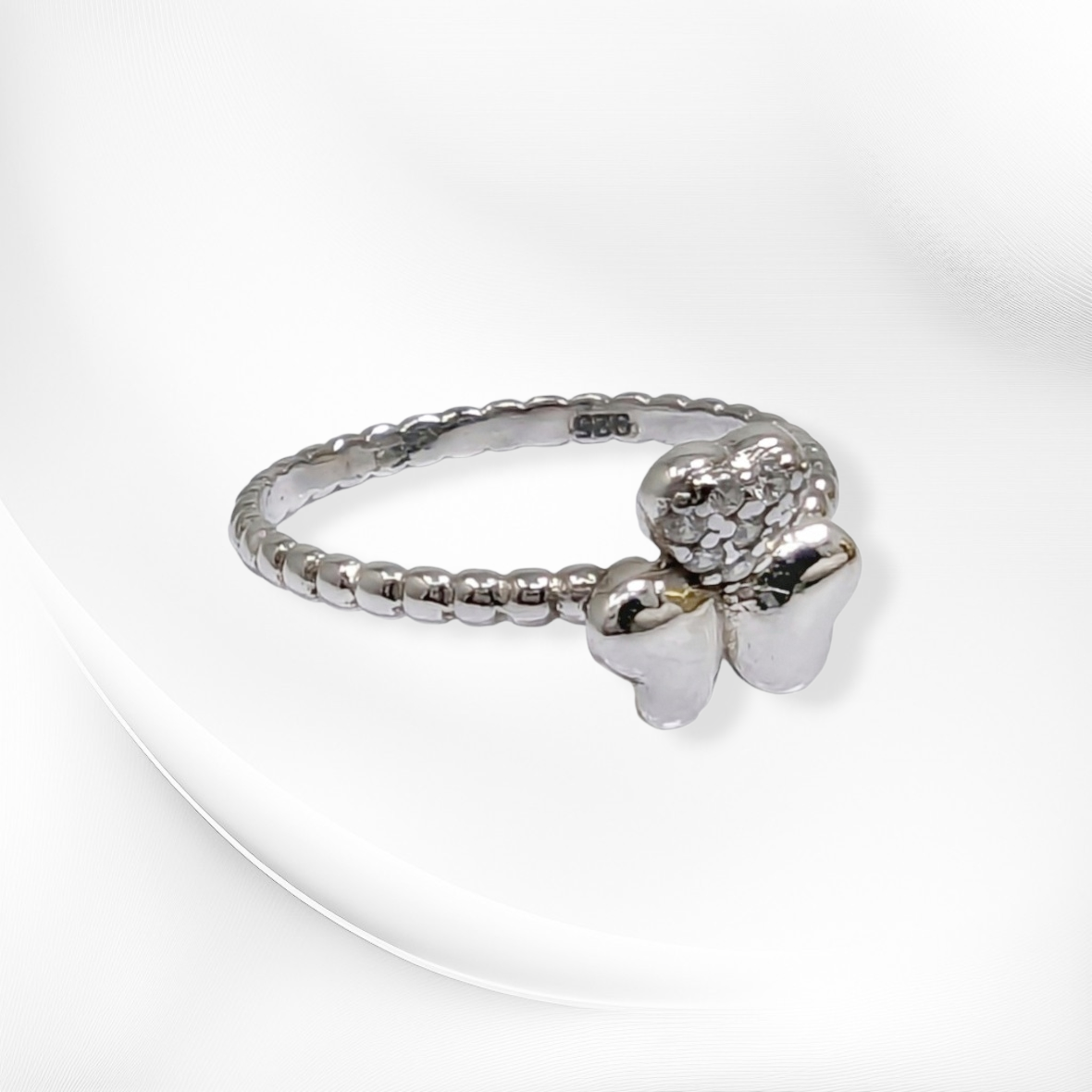 925 Sterling Silver Women's Ring with Cubic Zirconia Crystals