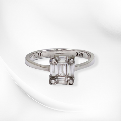 925 Sterling Silver Women's Ring with Cubic Zirconia Crystals