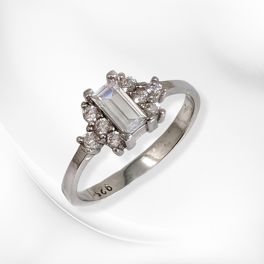 925 Sterling Silver Women's Ring with Cubic Zirconia Crystals