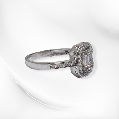 925 Sterling Silver Women's Ring with Cubic Zirconia Crystals