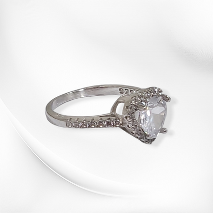 925 Sterling Silver Women's Ring with Cubic Zirconia Crystals