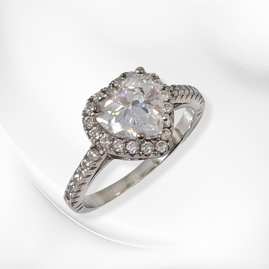 925 Sterling Silver Women's Ring with Cubic Zirconia Crystals