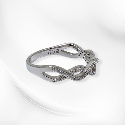 925 Sterling Silver Women's Ring with Cubic Zirconia Crystals *Infinity Silver Ring