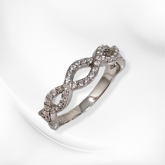 925 Sterling Silver Women's Ring with Cubic Zirconia Crystals *Infinity Silver Ring