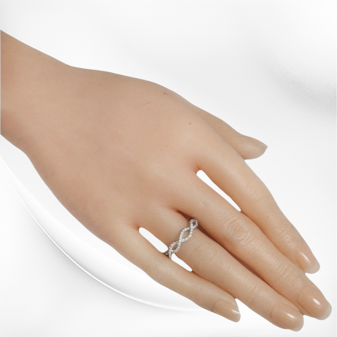 925 Sterling Silver Women's Ring with Cubic Zirconia Crystals *Infinity Silver Ring