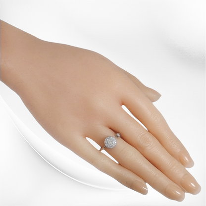 925 Sterling Silver Women's Ring with Cubic Zirconia Crystals