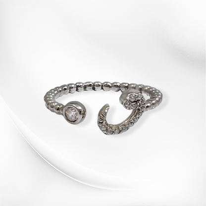 925 Sterling Silver Women's Ring with Cubic Zirconia Crystals