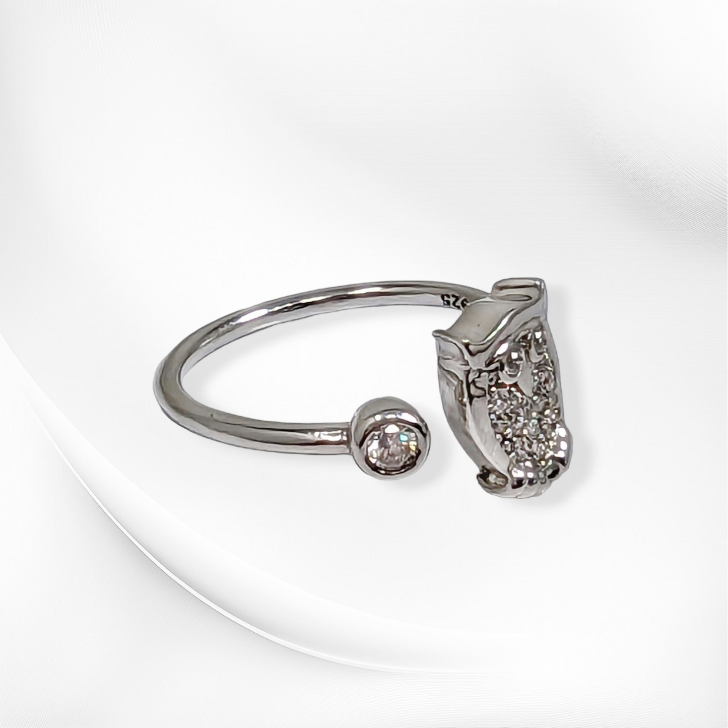 925 Sterling Silver Women's Ring with Cubic Zirconia Crystals