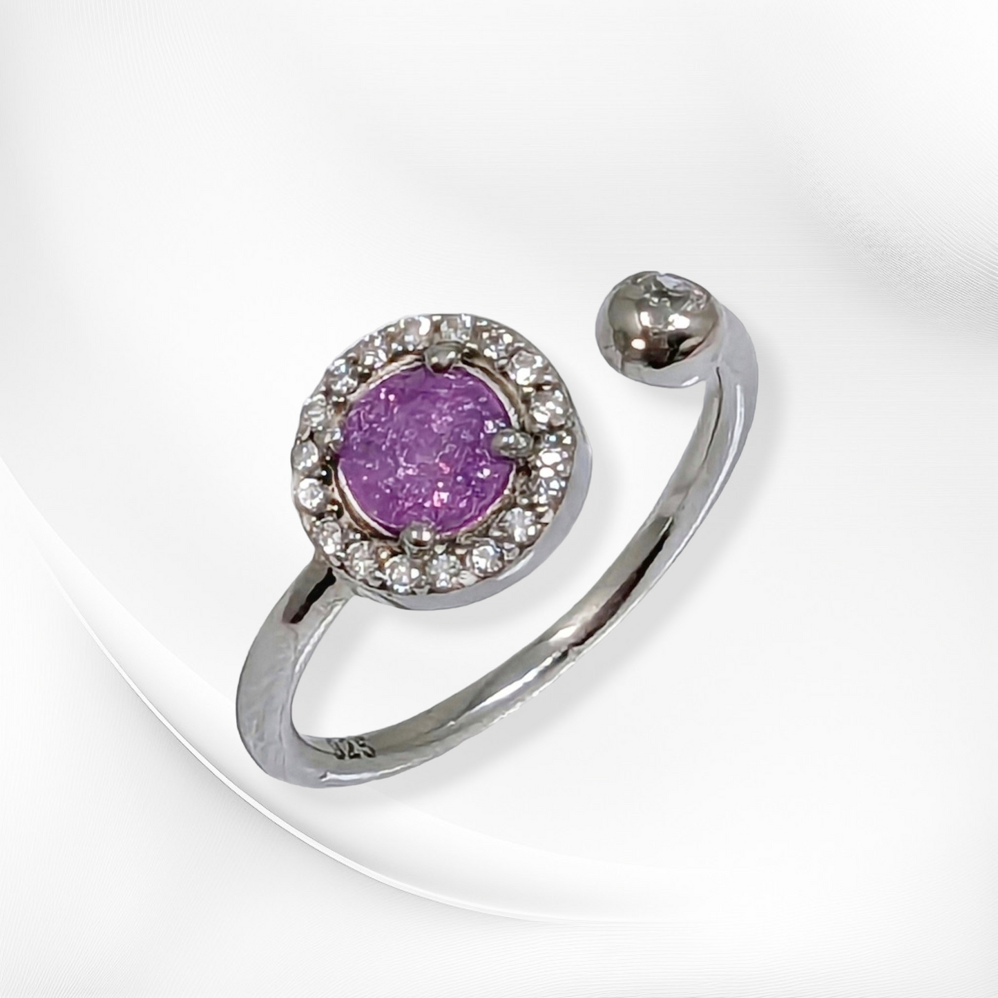 925 Sterling Silver Women's Ring with Cubic Zirconia Crystals