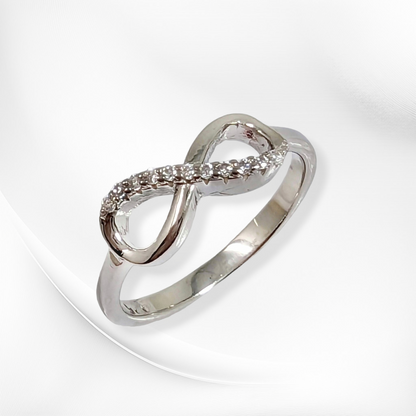 925 Sterling Silver Women's Ring with Cubic Zirconia Crystals *Infinity Silver Ring