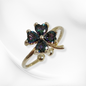 925 Sterling Silver Women's Ring with Mystic Topaz, 14K Gold plated