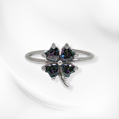925 Sterling Silver Women's Ring with Mystic Topaz