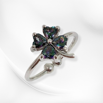 925 Sterling Silver Women's Ring with Mystic Topaz