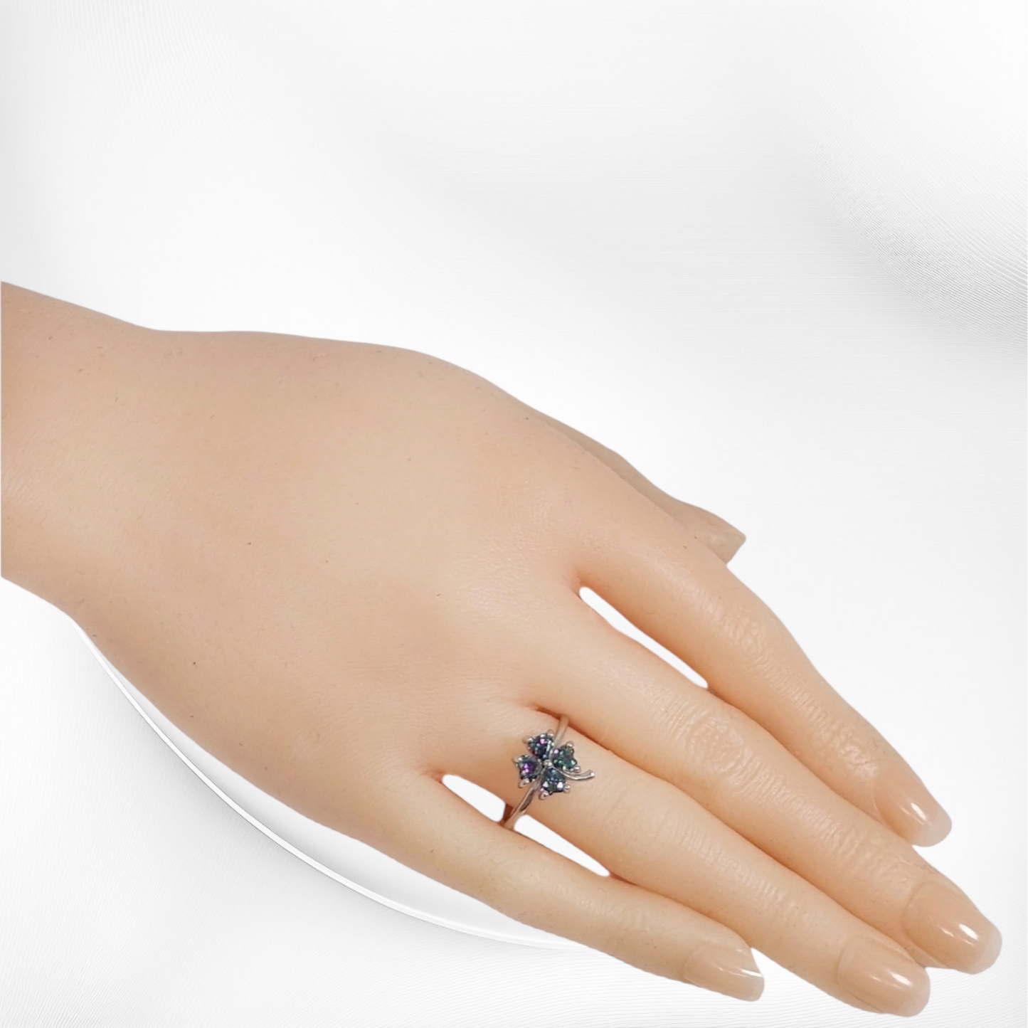 925 Sterling Silver Women's Ring with Mystic Topaz