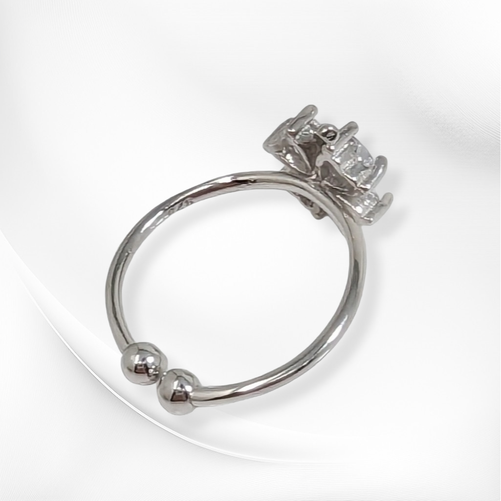 925 Sterling Silver Women's Ring with Cubic Zirconia Crystals