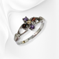 925 Sterling Silver Women's Ring with Authentic Garnet , Citrine and Amethyst Gemstones
