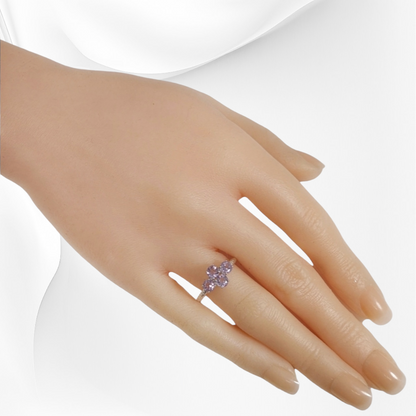 925 Sterling Silver Women's Ring with Authentic Amethyst Gemstones
