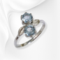 925 Sterling Silver Women's Ring with Authentic Blue Topaz
