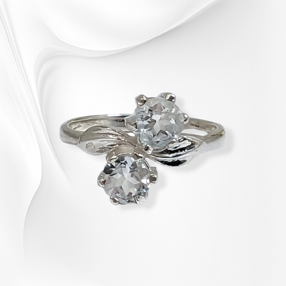 925 Sterling Silver Women's Ring with Authentic Green Amethyst Gemstones