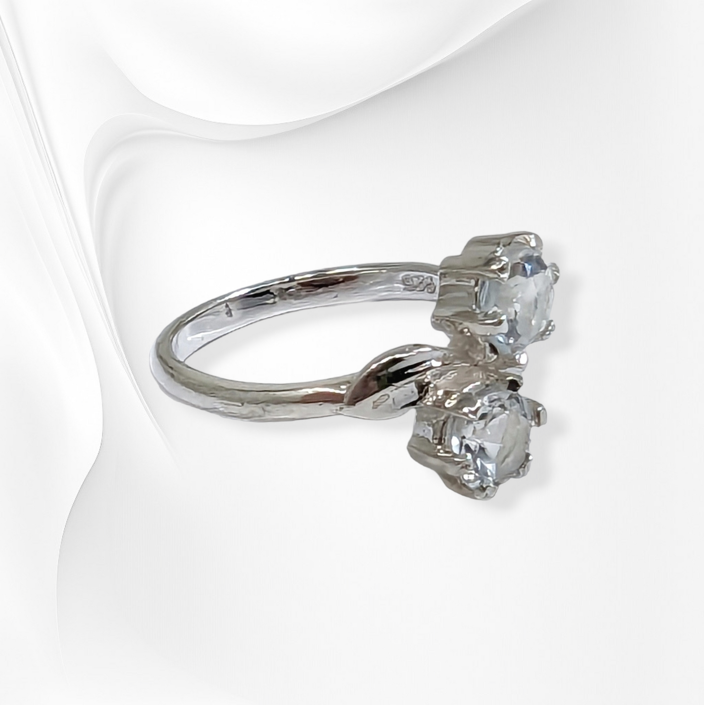 925 Sterling Silver Women's Ring with Authentic Green Amethyst Gemstones