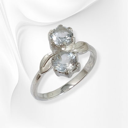 925 Sterling Silver Women's Ring with Authentic Green Amethyst Gemstones