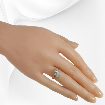 925 Sterling Silver Women's Ring with Authentic Green Amethyst Gemstones