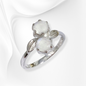 925 Sterling Silver Women's Ring with Authentic Rainbow Moonstones