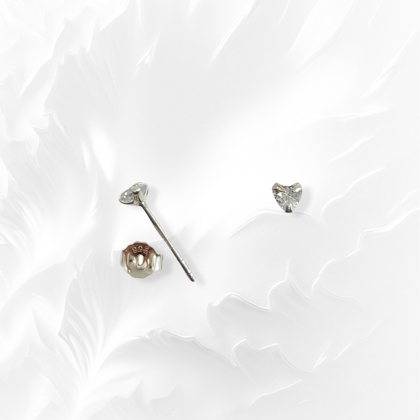 925 Sterling Silver Stud Earrings with Cubic Zirconia Crystals