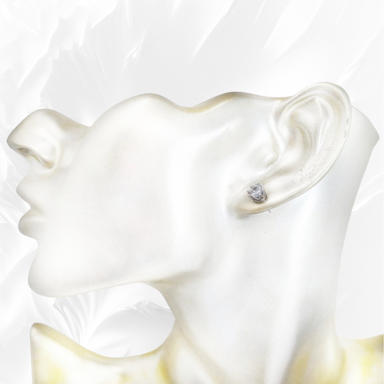 925 Sterling Silver Crown Stud Earrings with Cubic Zirconia Crystals