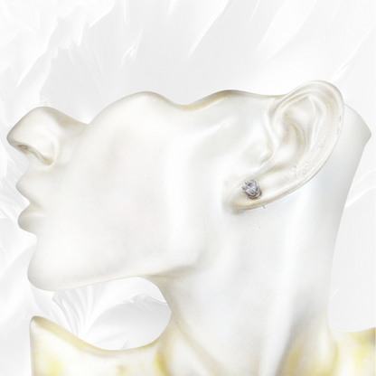 925 Sterling Silver Crown Stud Earrings with Cubic Zirconia Crystals