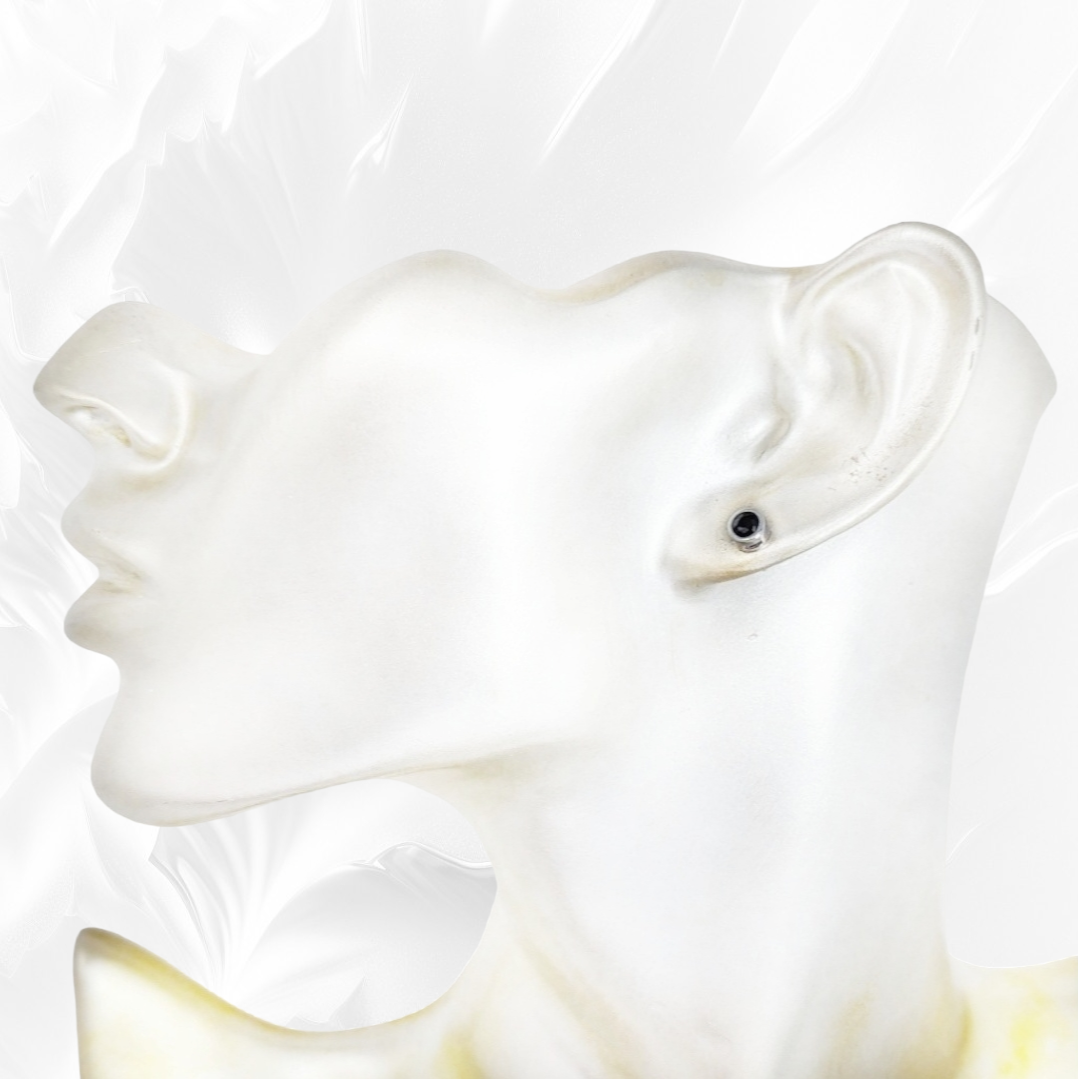 925 Sterling Silver Stud Earrings with Black Cubic Zirconia Crystals