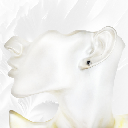 925 Sterling Silver Stud Earrings with Black Cubic Zirconia Crystals