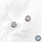 925 Sterling Silver Stud Earrings with Clear Cubic Zirconia Crystals