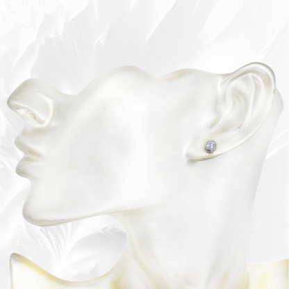 925 Sterling Silver Stud Earrings with Clear Cubic Zirconia Crystals